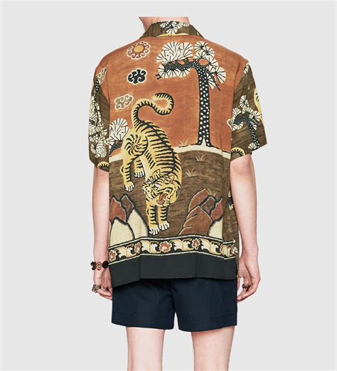 gucci short sleeve shirt men|gucci long sleeve button up.